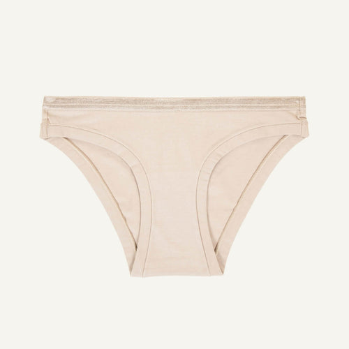 Organic Cotton Low-Rise Bikini in Stone