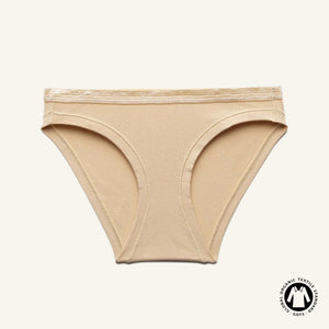 Organic Cotton Low-Rise Bikini in Wheat