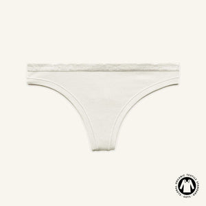 Organic Cotton Low-Rise Thong in Cloud Nine