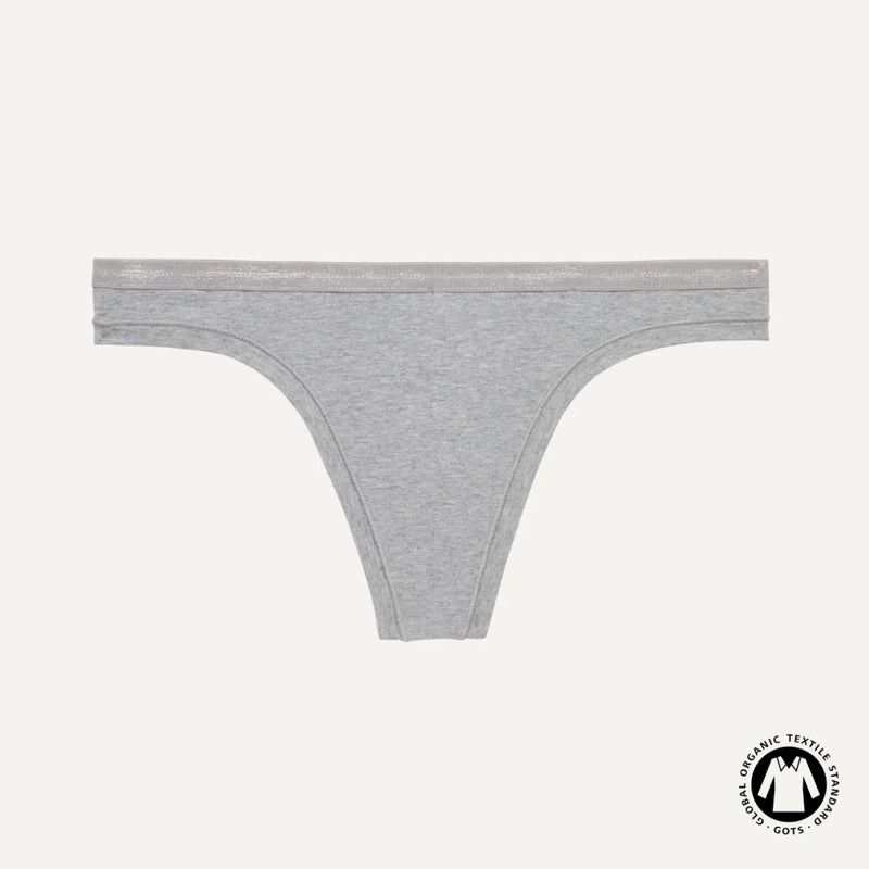 Organic Cotton Low-Rise Thong in Lunar