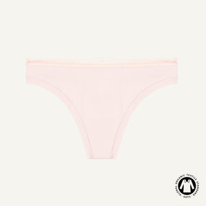 Organic Cotton Low-Rise Thong in Quartz
