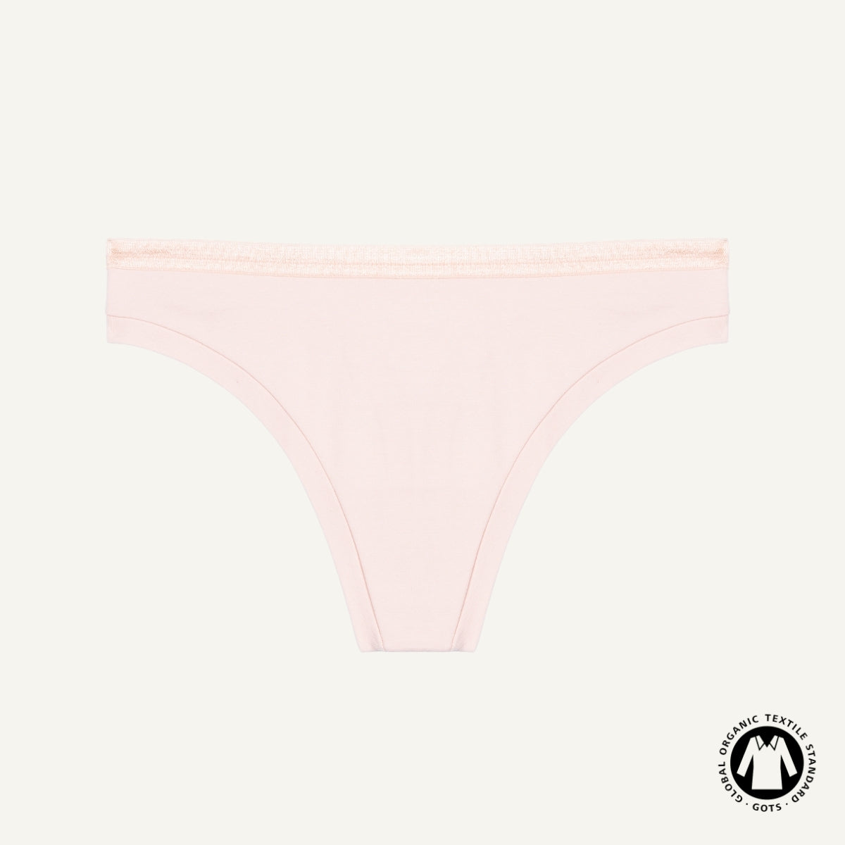 Organic Cotton Low-Rise Thong in Quartz