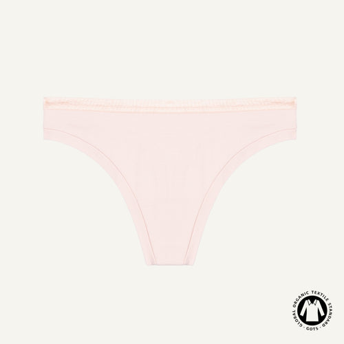 Organic Cotton Low-Rise Thong in Quartz