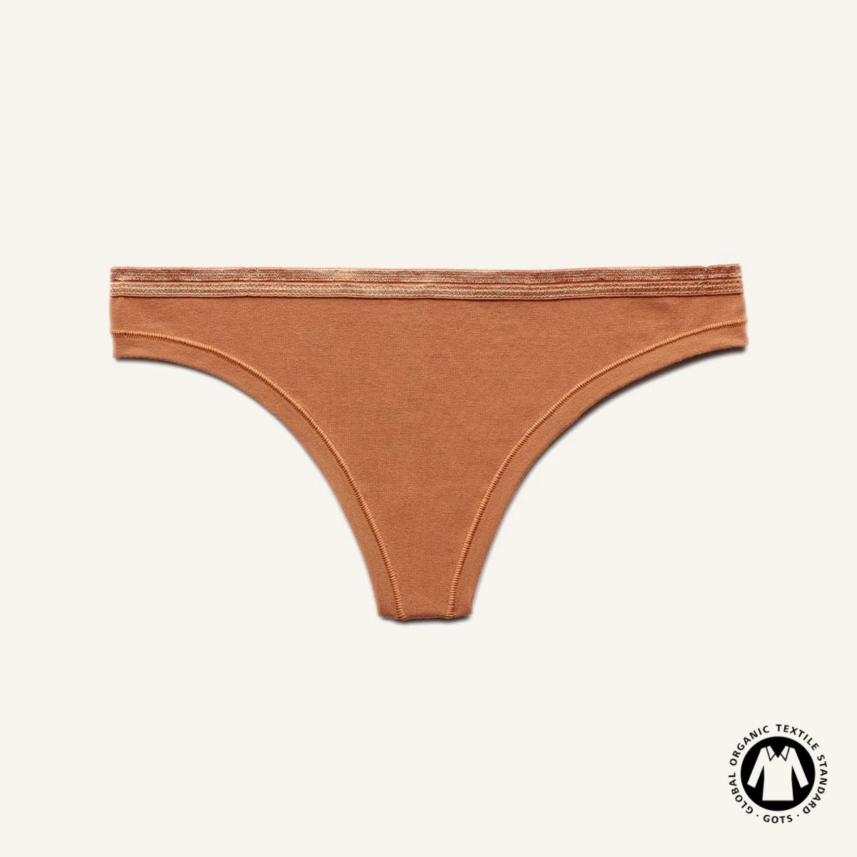 Organic Cotton Low-Rise Thong in Spice