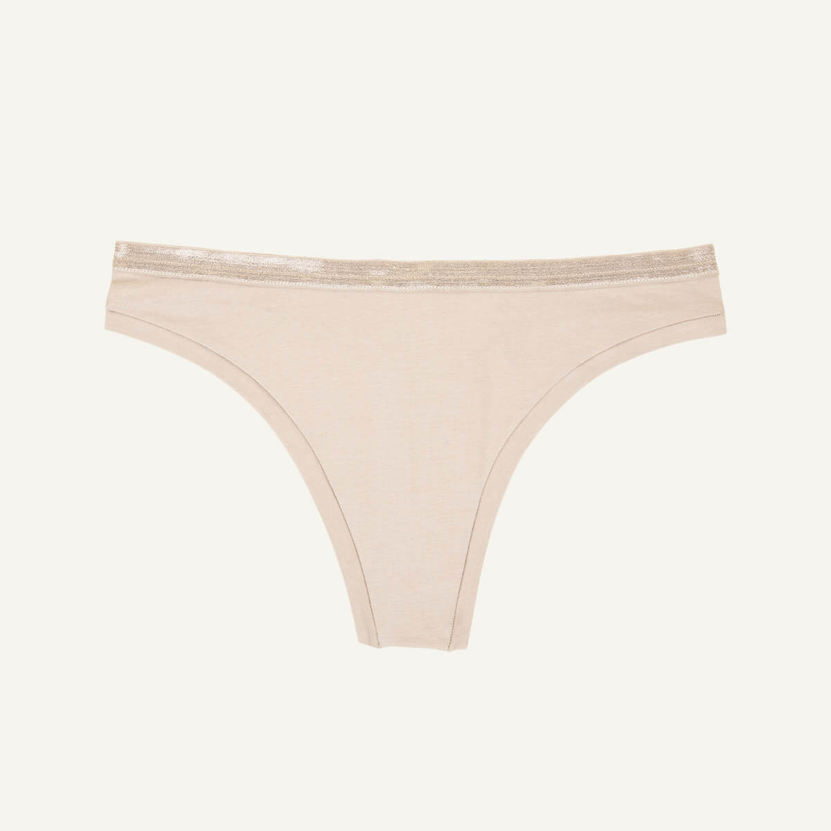 Organic Cotton Low-Rise Thong in Stone