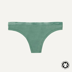 Organic Cotton Low-Rise Thong in Willow