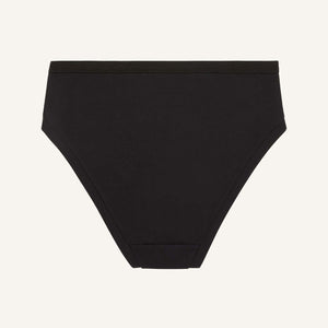 A mid rise bikini in carbon black color.