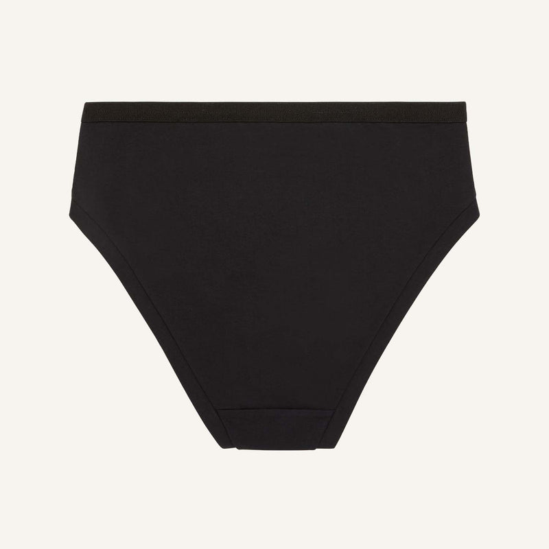 A mid rise bikini in carbon black color.