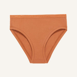 A mid rise bikini in spice brown color.