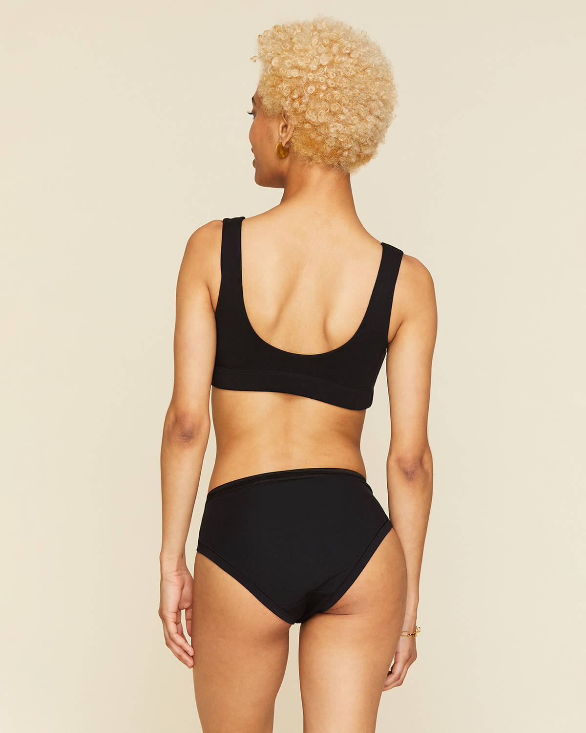 Women's organic cotton low-rise bikini bottoms in black – Y.O.U