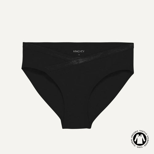 Organic Cotton Maternity Below-Belly Brief in Carbon