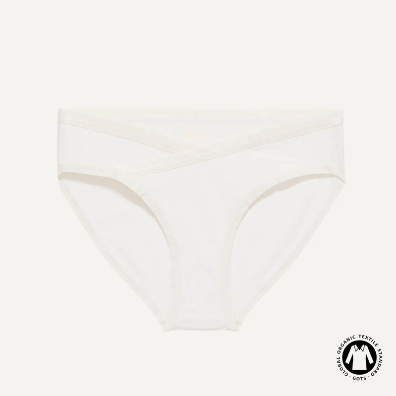 Organic Cotton Maternity Below-Belly Brief in Cloud Nine