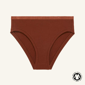 Organic Cotton Mid-Rise Bikini in Cacao
