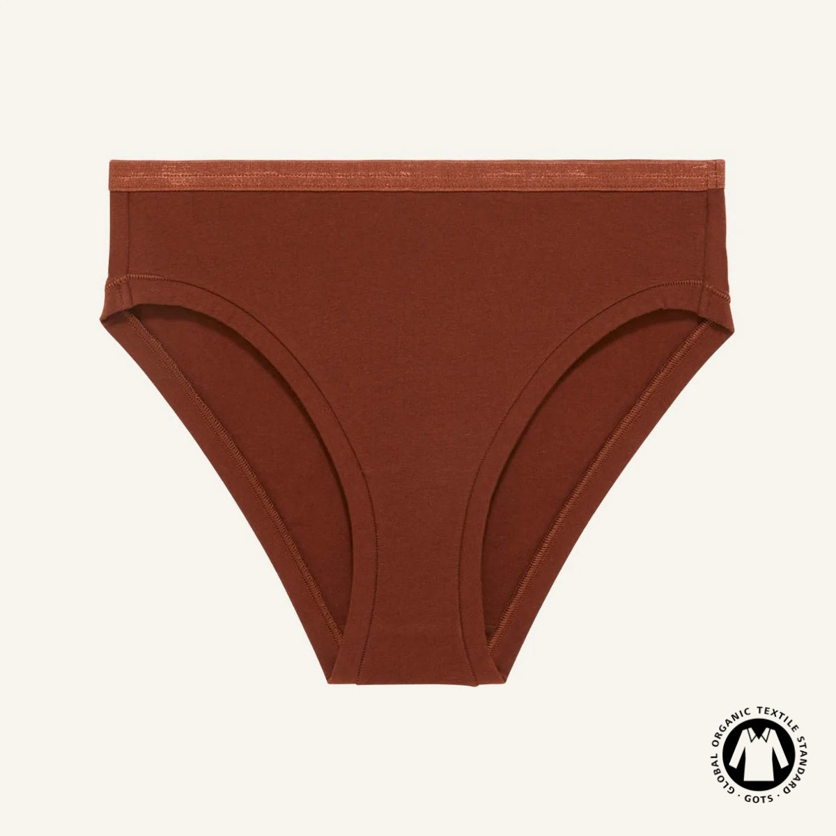 Organic Cotton Mid-Rise Bikini in Cacao