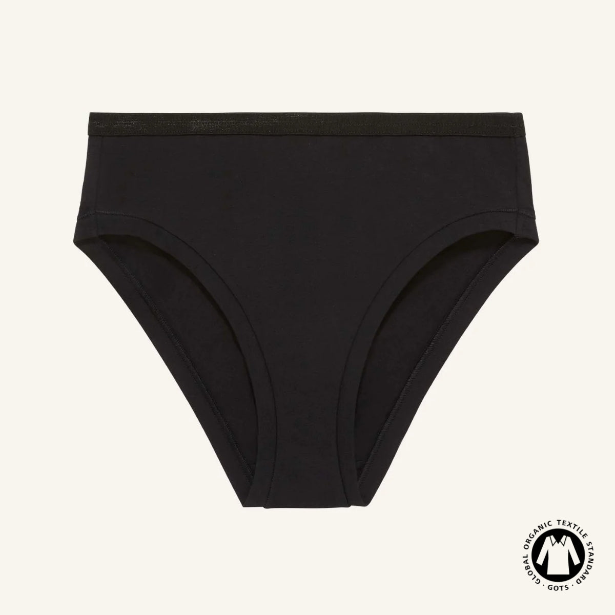 Organic Cotton Mid-Rise Bikini in Carbon