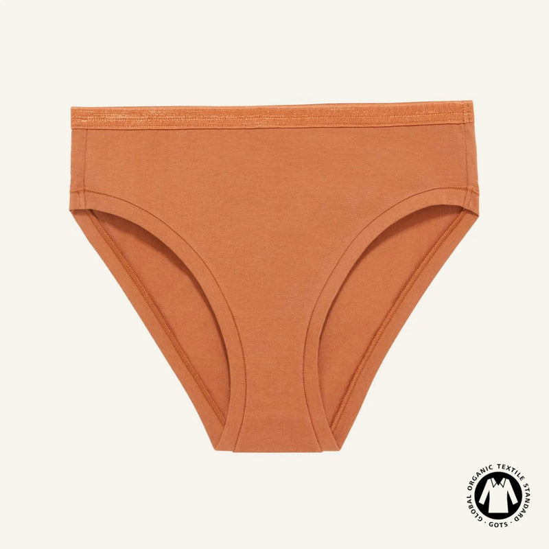 Organic Cotton Mid-Rise Bikini in Spice