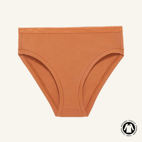 Organic Cotton Mid-Rise Bikini in Spice
