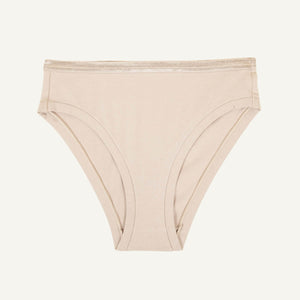 Organic Cotton Mid-Rise Bikini in Stone