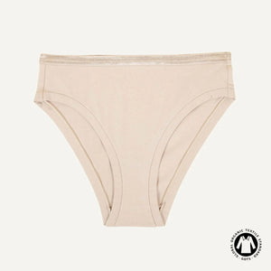 Organic Cotton Mid-Rise Bikini in Stone