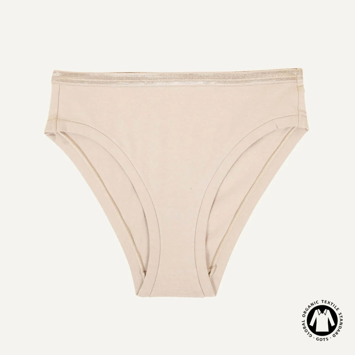 Organic Cotton Mid-Rise Bikini in Stone