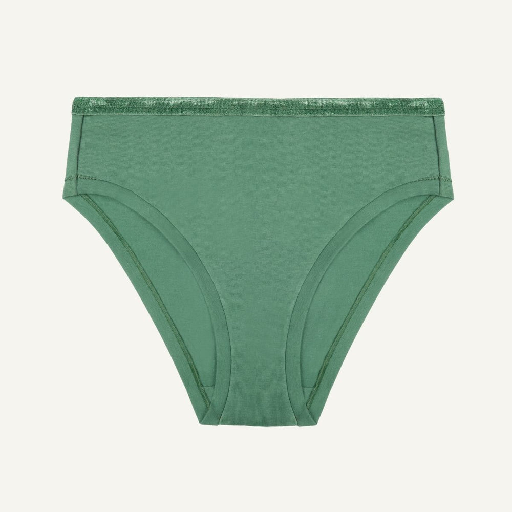 Organic Cotton Mid-Rise Bikini in Willow