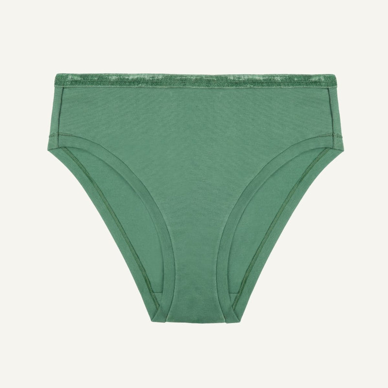 Organic Cotton Mid-Rise Bikini in Willow