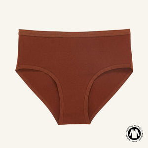 Organic Cotton Mid-Rise Brief in Cacao