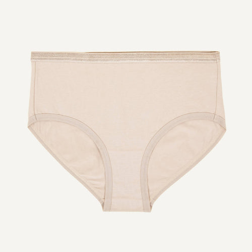 Organic Cotton Mid-Rise Brief in Stone