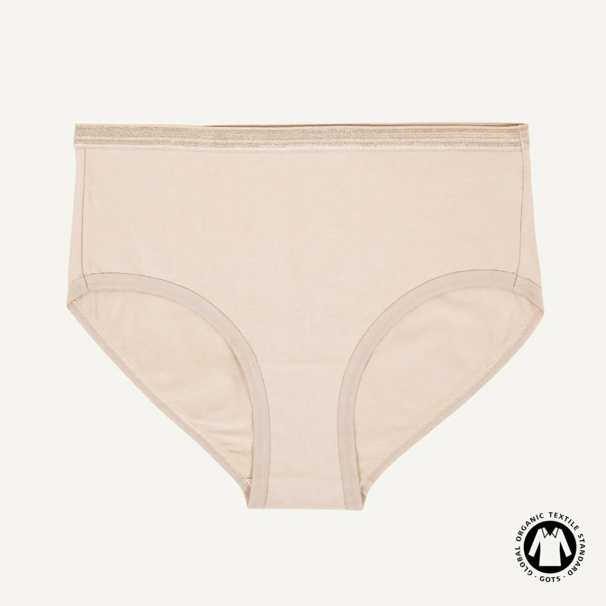 Organic Cotton Mid-Rise Brief in Stone