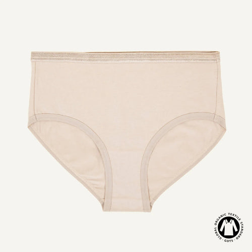 Organic Cotton Mid-Rise Brief in Stone