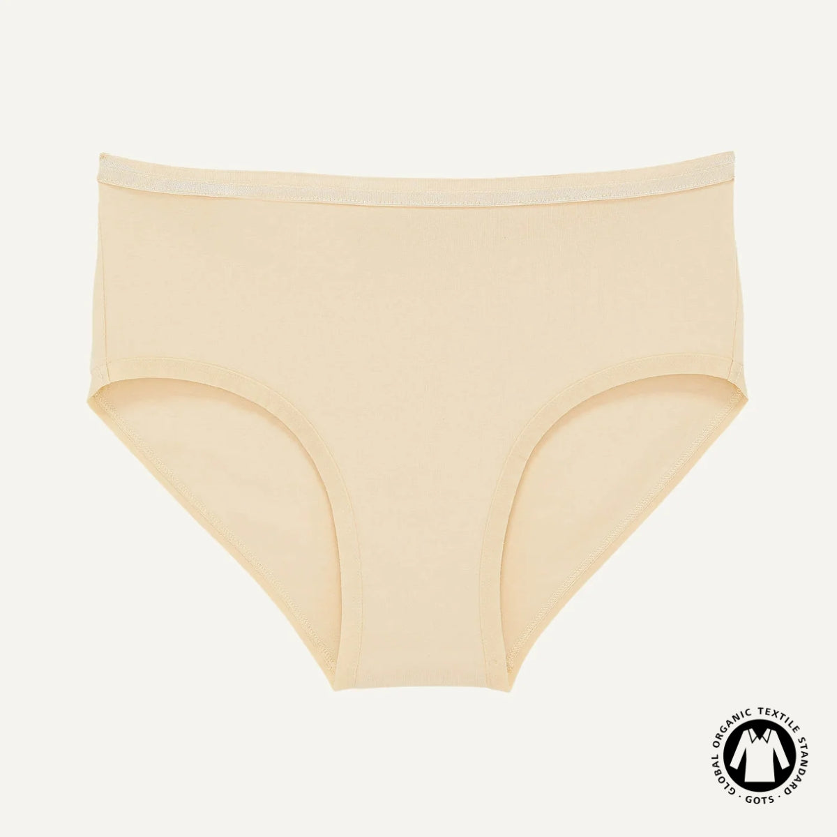 Organic Cotton Mid-Rise Brief in Wheat