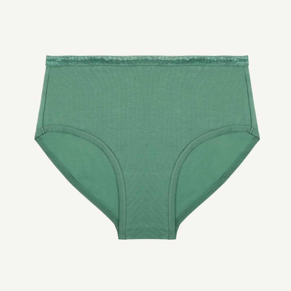Organic Cotton Mid-Rise Brief in Willow