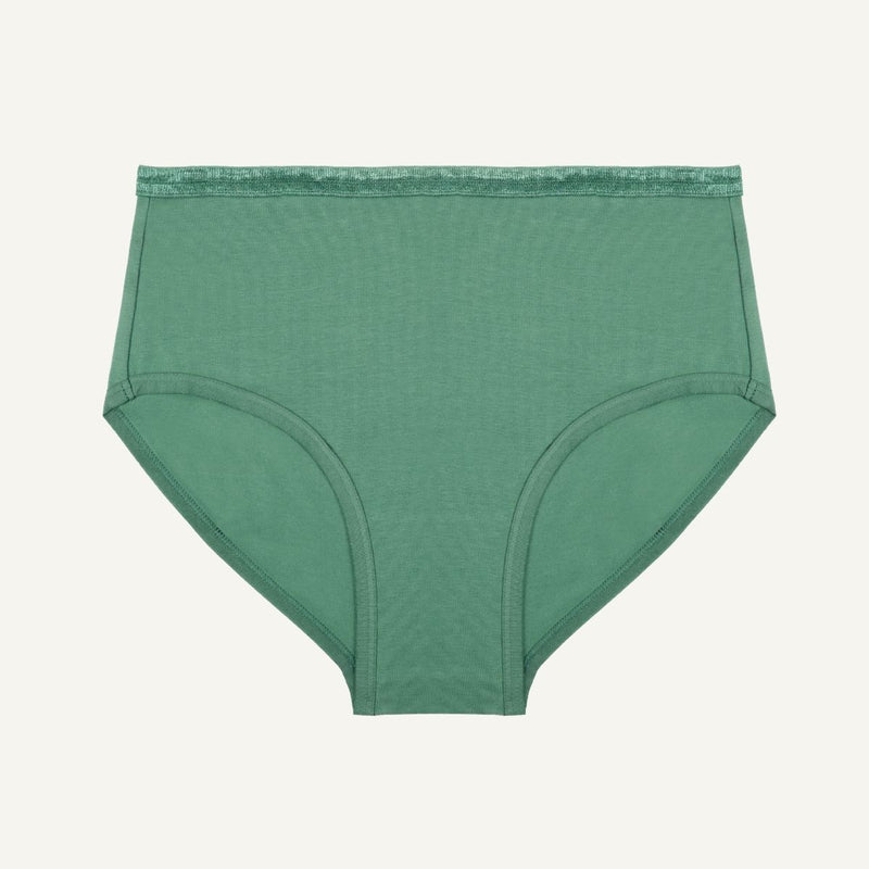 Organic Cotton Mid-Rise Brief in Willow
