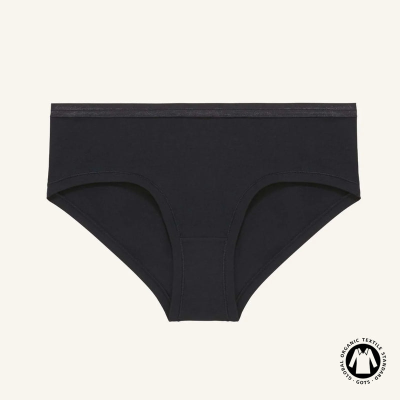 Organic Cotton Mid-Rise Hipster in Carbon