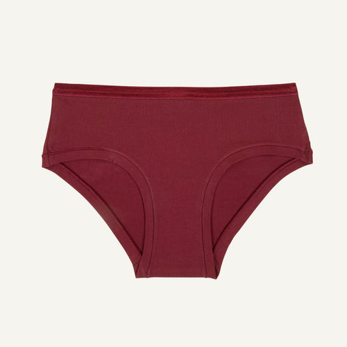 Organic Cotton Mid-Rise Hipster in Garnet