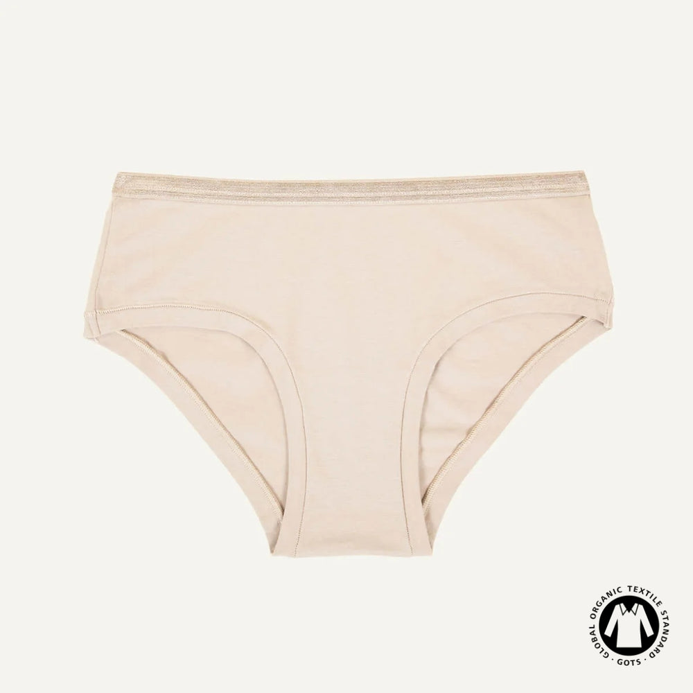 Organic Cotton Mid-Rise Hipster in Stone