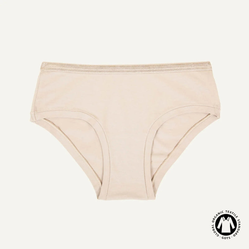 Organic Cotton Mid-Rise Hipster in Stone