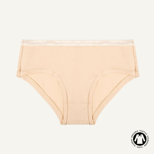 Organic Cotton Mid-Rise Hipster in Wheat