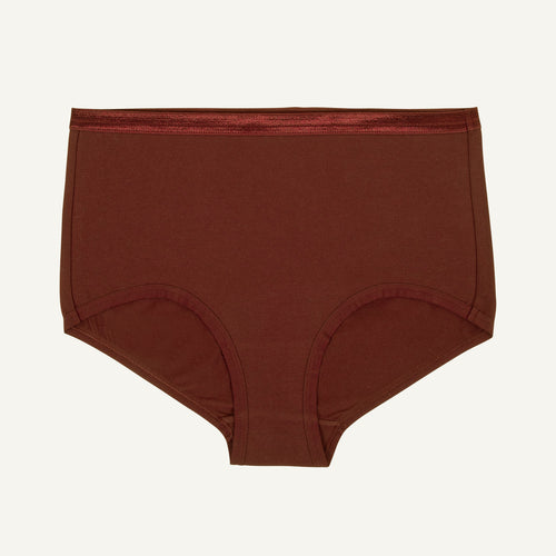 Organic Cotton Mid-Rise Retro Brief in Cacao