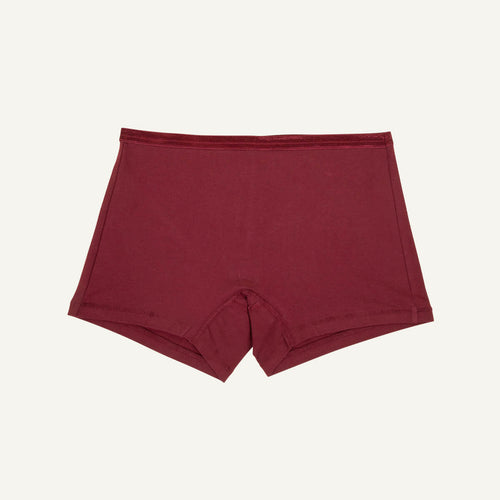 Organic Cotton Mid-Rise Shortie in Garnet