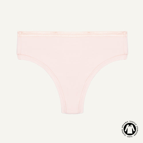 Organic Cotton Mid-Rise Thong in Quartz