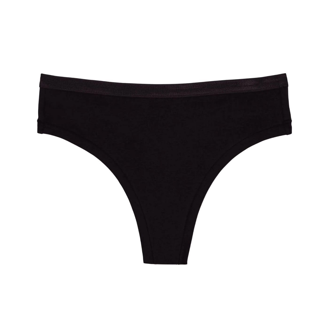 Organic Cotton Mid-Rise Thong in Carbon