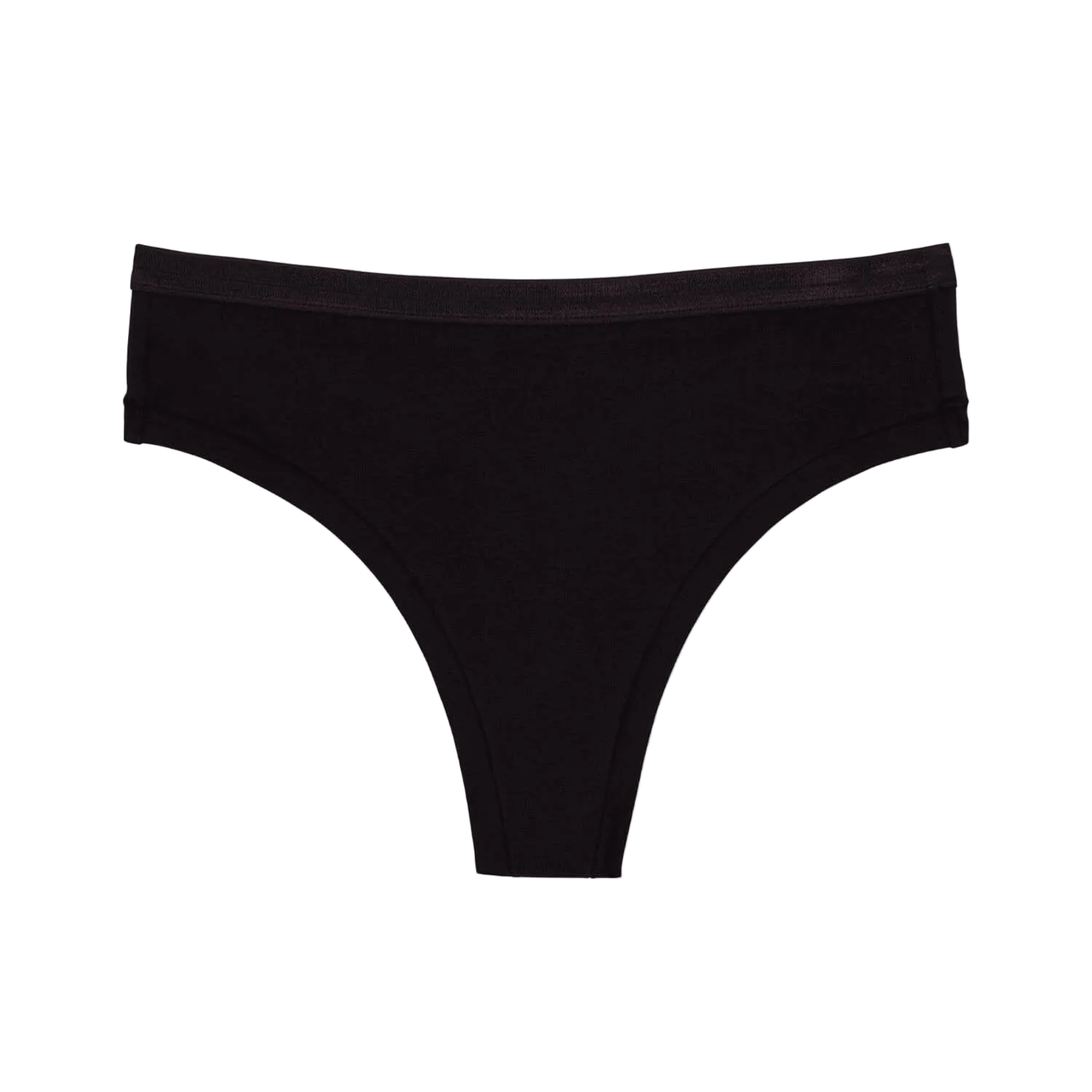 Organic Cotton Mid-Rise Thong in Carbon