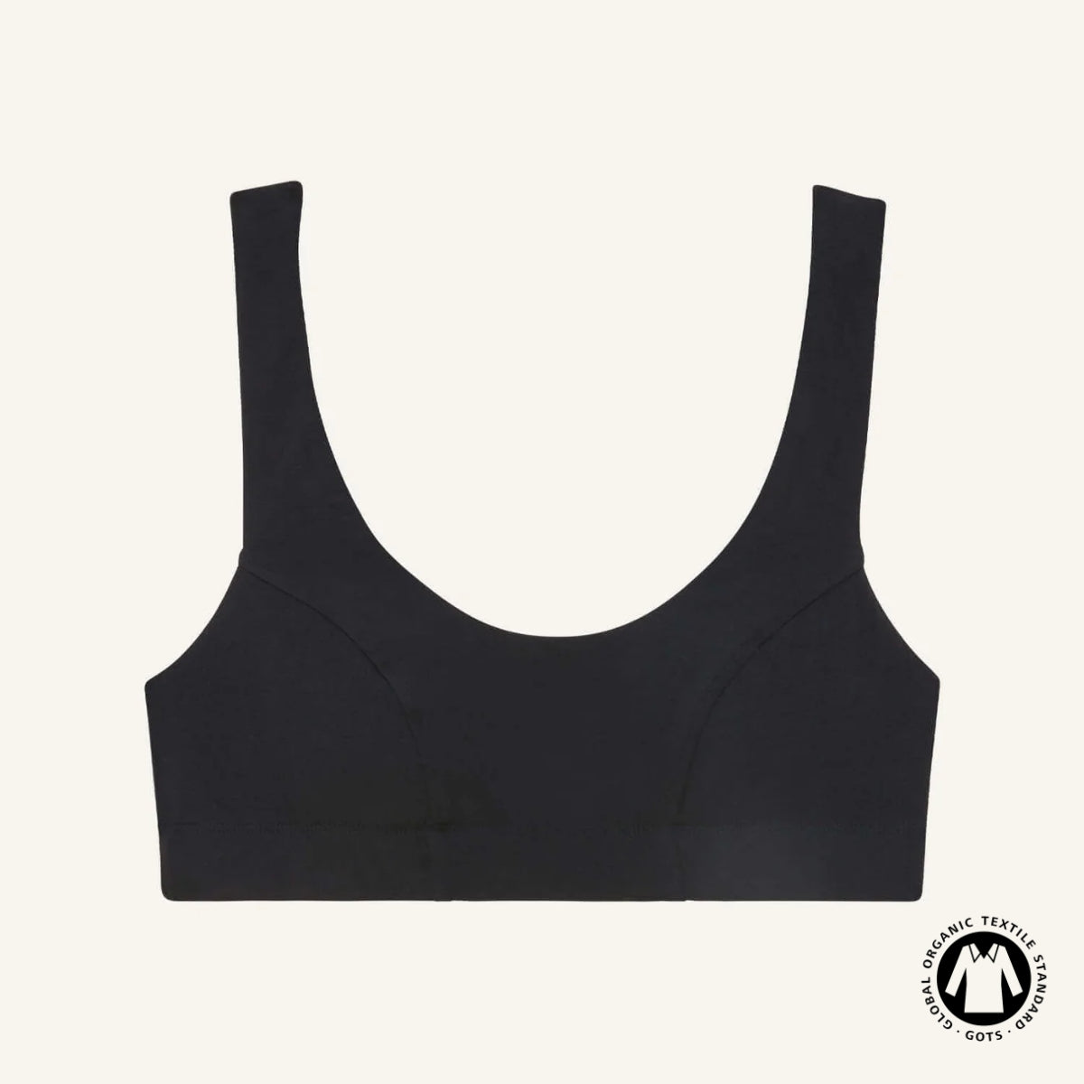 Organic Cotton Scoop Bralette in Carbon