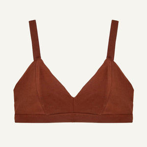Organic Cotton Triangle Soft Bra in Cacao