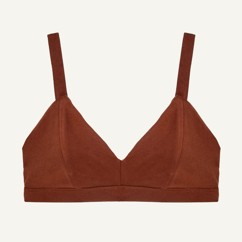 Organic Cotton Triangle Soft Bra in Cacao