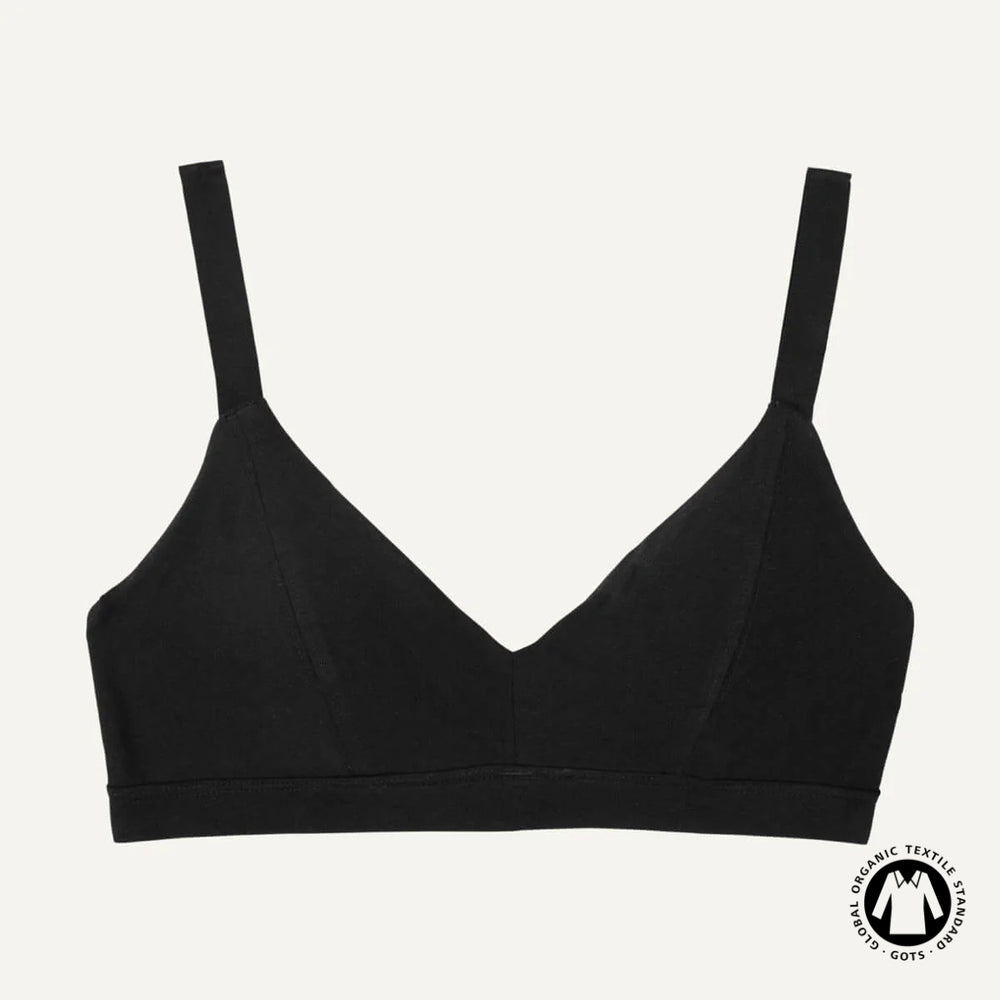 Organic Cotton Triangle Soft Bra in Carbon