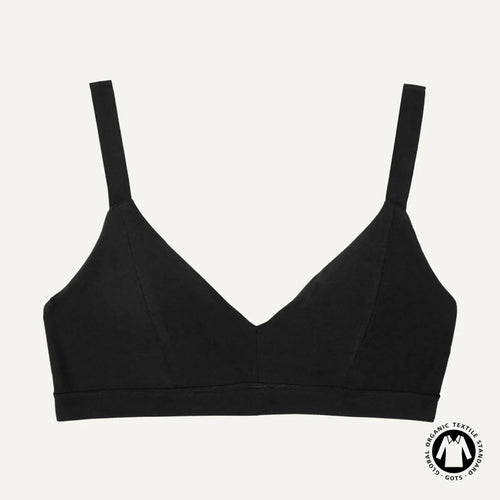 Organic Cotton Triangle Soft Bra in Carbon