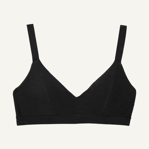 Organic Cotton Triangle Soft Bra in Carbon