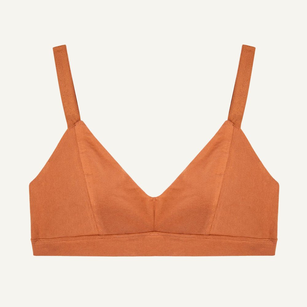 Organic Cotton Triangle Soft Bra in Spice